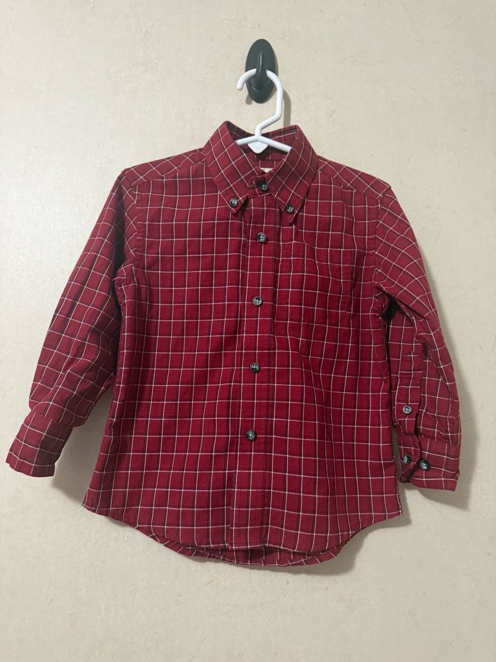 Wrangler Riata Boys Red Plaid Button Down Shirt XXS Western Cowboy